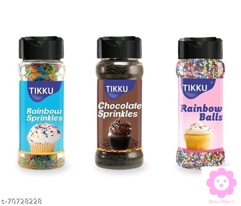 Catalog Name:*Tikku Combo of Cake Sprinkles Rainbow Balls + Rainbow Sprinkles + Chocolate Sprinkles uploaded by Shopping zone platform on 1/6/2023