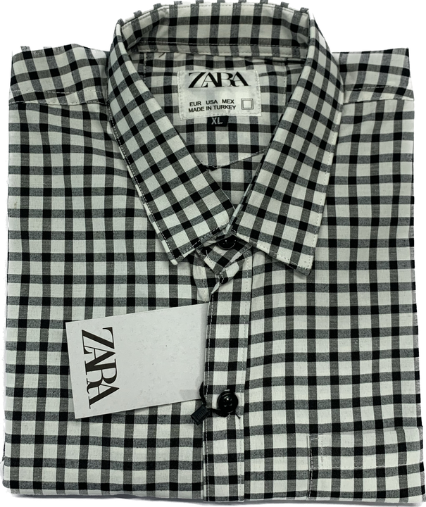 Poly cotton shirt black&white checks uploaded by business on 1/6/2023