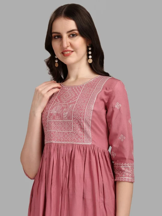 Post image Fabric - rayon
Work - embroidery 
Price - 480
Size - s,m,l,xl,xxl