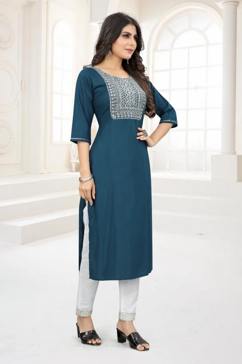 Post image Kurta Sets 
Name: Kurta Sets 
Kurta Fabric: Cotton
Bottomwear Fabric: Cotton
Fabric: Cotton
Sleeve Length: Three-Quarter Sleeves
Set Type: Kurta With Bottomwear
Bottom Type: Pants
Pattern: Solid
Net Quantity (N): Single
Sizes:
S (Bust Size: 34 in, Shoulder Size: 14.5 in, Kurta Waist Size: 36 in, Kurta Hip Size: 39 in, Kurta Length Size: 42 in, Bottom Waist Size: 30 in, Bottom Hip Size: 30 in, Bottom Length Size: 39 in) 
M (Bust Size: 36 in, Shoulder Size: 15 in, Kurta Waist Size: 38 in, Kurta Hip Size: 40 in, Kurta Length Size: 42 in, Bottom Waist Size: 31 in, Bottom Hip Size: 32 in, Bottom Length Size: 39 in) 
L (Bust Size: 38 in, Shoulder Size: 15.5 in, Kurta Waist Size: 40 in, Kurta Hip Size: 42 in, Kurta Length Size: 44 in, Bottom Waist Size: 32 in, Bottom Hip Size: 34 in, Bottom Length Size: 40 in) 
XL (Bust Size: 40 in, Shoulder Size: 16 in, Kurta Waist Size: 42 in, Kurta Hip Size: 44 in, Kurta Length Size: 44 in, Bottom Waist Size: 33 in, Bottom Hip Size: 36 in, Bottom Length Size: 40 in) 
XXL (Bust Size: 42 in, Shoulder Size: 16.5 in, Kurta Waist Size: 44 in, Kurta Hip Size: 46 in, Kurta Length Size: 46 in, Bottom Waist Size: 34 in, Bottom Hip Size: 38 in, Bottom Length Size: 40 in) 

A kurta set is beatutiful ethnic wear option that byou can stlye on  so many occassions. This graceful garment set comprises a kurti and pants ansd its often accompaniesd by a dupatta or ethnic jacket. Purchasing a set makes styling an easy task, as it would comprise both top and bottomwear t create a complete outfit. there are sets that feature a floaral printed kurti paired with a striped plazzo, tie-dye kurti  paired with multi- coloured bottoms, and more.khadi silk, cotton, gerogette, satin and polyester are some of the moset commonly used fabrics in these ethnic sets.you can choose some of the stylish options frome brands likes Biba, Soch, Salwar studio,Chhabra 555, wishful by,W, and many others to create a statement look for occasions like parties, weddings, and otherfea,