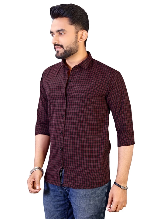 Printed check casual shirt for men uploaded by Adwyn peter on 1/6/2023