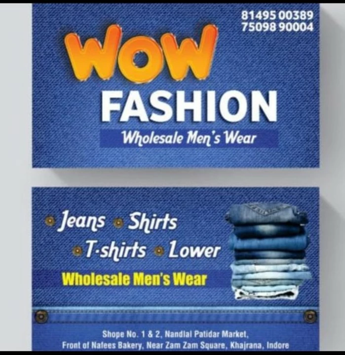Visiting card store images of Wow Fashion