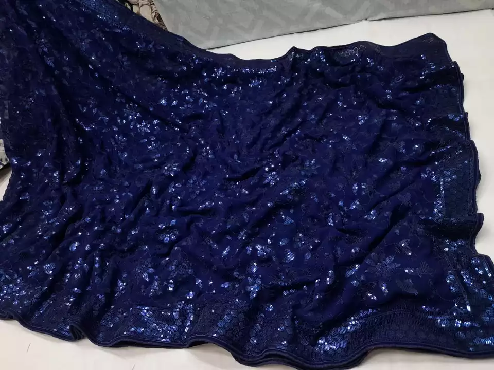 *ALLOVER SELF SEQUENCE WORK AND REASHAM JALL AND BORDER ON GEORGETTE uploaded by Icche Puron Saree Sambhar (𝐖𝐇𝐎𝐋𝐄𝐒𝐀𝐋𝐄𝐑) on 1/6/2023