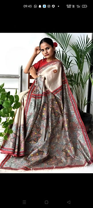 Hand-painted Madhubani silk saree  uploaded by business on 1/6/2023