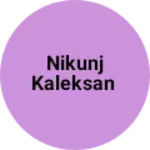 Business logo of Nikunj kaleksan