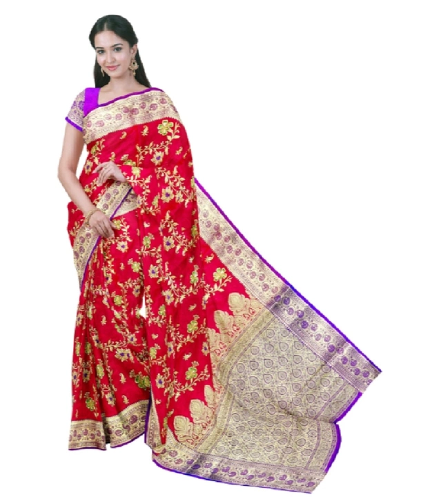 banarsi poly silk saree  uploaded by Amir Handloom Textile on 1/6/2023