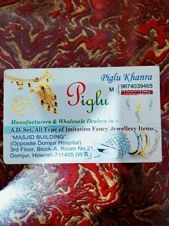 Visiting card store images of Piglu Immitation jewellery