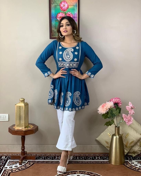 Best Short Kurti With White Pant uploaded by KBS FASHION STORE on 1/7/2023