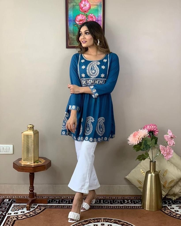 Best Short Kurti With White Pant uploaded by KBS FASHION STORE on 5/9/2024