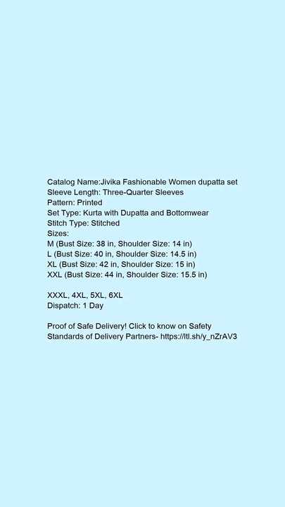 Catalog Name:*Jivika Fashionable Women dupatta set* Sleeve Length: Three-Quarter Sleeves Pattern: Pr uploaded by Madhuras special collections on 1/7/2023