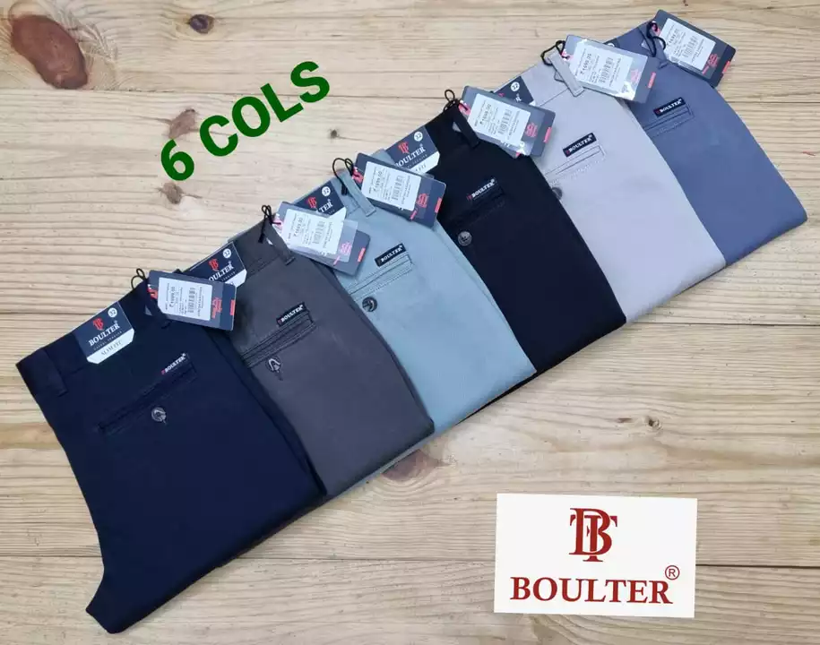BRAND :-:BOULTER    MENS DOBBY  PLAIN LYCRA CASUAL TROUSERS uploaded by Bluewear apparel on 1/7/2023