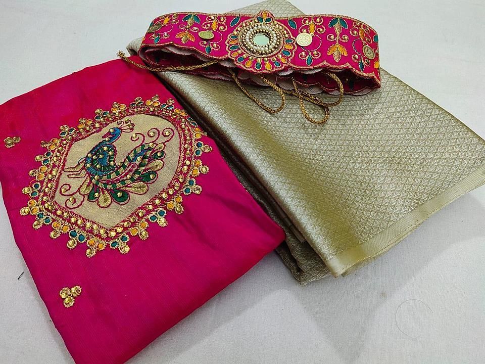 *Grand Blouse Collection*🎉🎉

*KF - DIKSHA SAREE 753*

Material:- Vedika Chiffon weaving leaf Saree uploaded by Sai collection on 2/10/2021