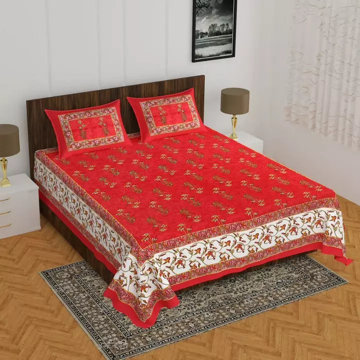 E ART BOXX RAJASTHANI JAIPURI COTTON PRINTED DOUBLE BEDSHEETS WITH 2 PILLOW COVER  uploaded by business on 1/7/2023