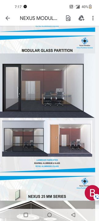 Modular glass partition uploaded by Laxmidhar Fabrication on 1/8/2023