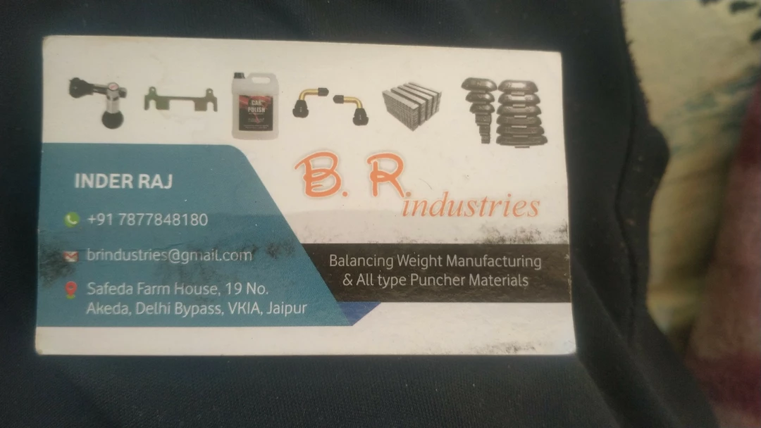Visiting card store images of B.R industries Jaipur