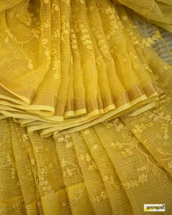Katan mini check embroidery saree  uploaded by SHIV HANDLOOM on 1/8/2023