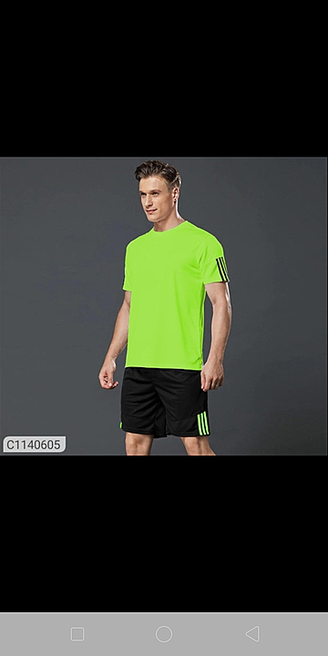Tom Scott PolyKnit Solid Active T-Shirt with Shorts uploaded by Hv selling on 2/11/2021