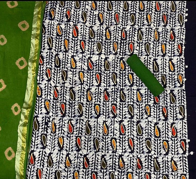 Pure cotton original wax + gold batik suits uploaded by Sparsh creation on 2/11/2021