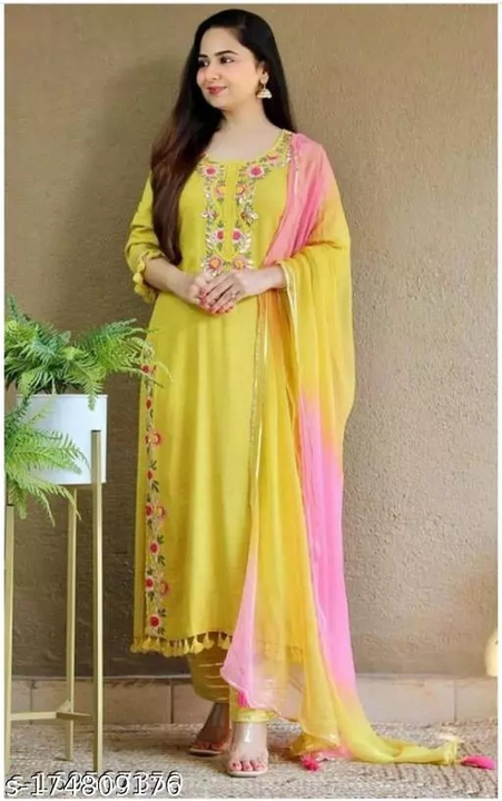 Beautiful kurti with bottom and dupatta uploaded by Tanish Collection on 1/9/2023