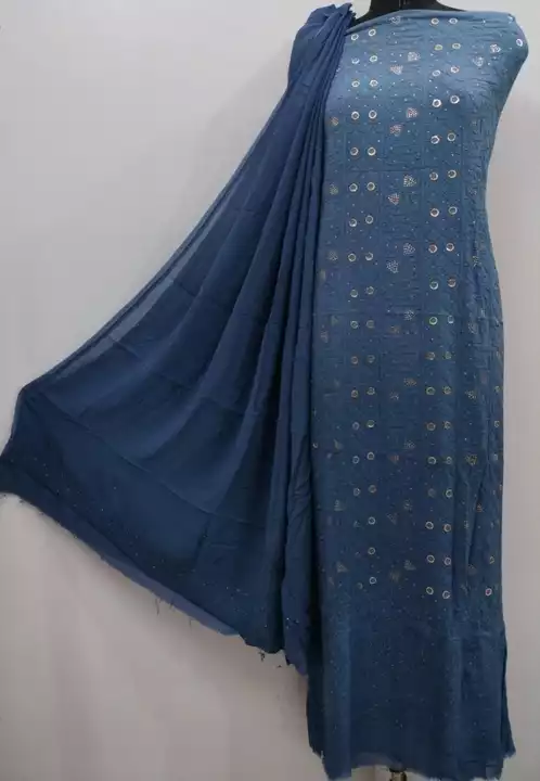 Pure Georgette Chikankari Suit  uploaded by Lucknowi Ada Chikankari Studio on 6/2/2024