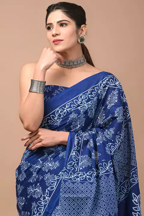 Product image of Bagru Block Print cotton mulmul saree with blouse piece , price: Rs. 540, ID: bagru-block-print-cotton-mulmul-saree-with-blouse-piece-f00d29f4