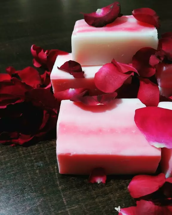 Hand made pure organic coconut rose soap uploaded by Khushi Chemworth on 5/28/2024