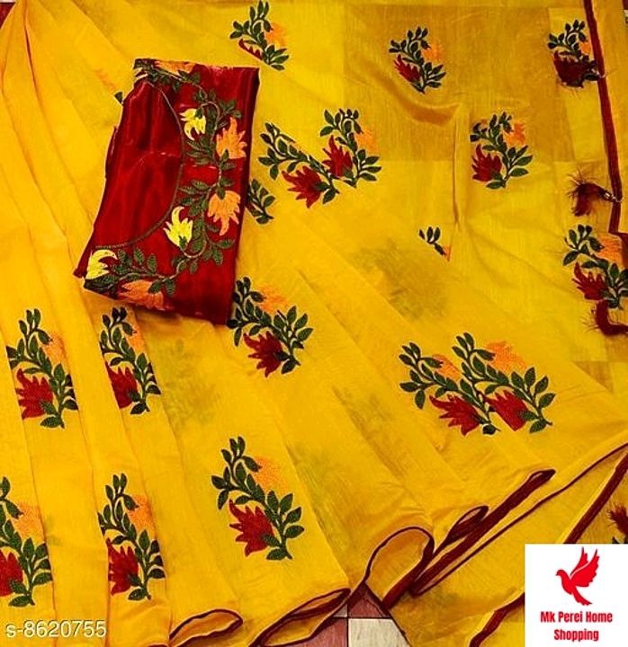 Beautiful  Chanderi cotton saree free cash on delivery  uploaded by Mk perei home shoping on 2/11/2021