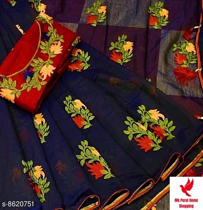 Beautiful  Chanderi cotton saree free cash on delivery  uploaded by Mk perei home shoping on 2/11/2021