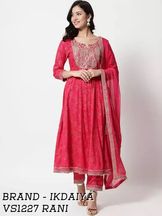 Women embroidered Kurtis trousers with dupatta set (Rayon)  uploaded by V..S.CREATION on 1/9/2023