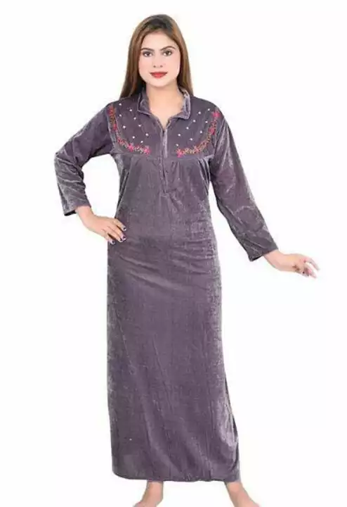 *Winter Velvet Embroidery Nighty/Night Gown*

*Price 350*

*Free Shipping Free Delivery*

*Fabric*:  uploaded by SN creations on 5/4/2024