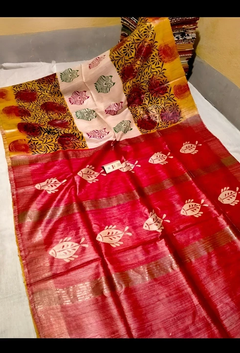 Printed silk saree uploaded by business on 1/10/2023