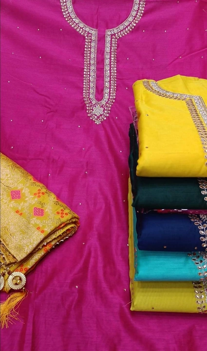 Chendari hand embroidery Dress material. uploaded by Amba The house of fashion on 5/31/2024