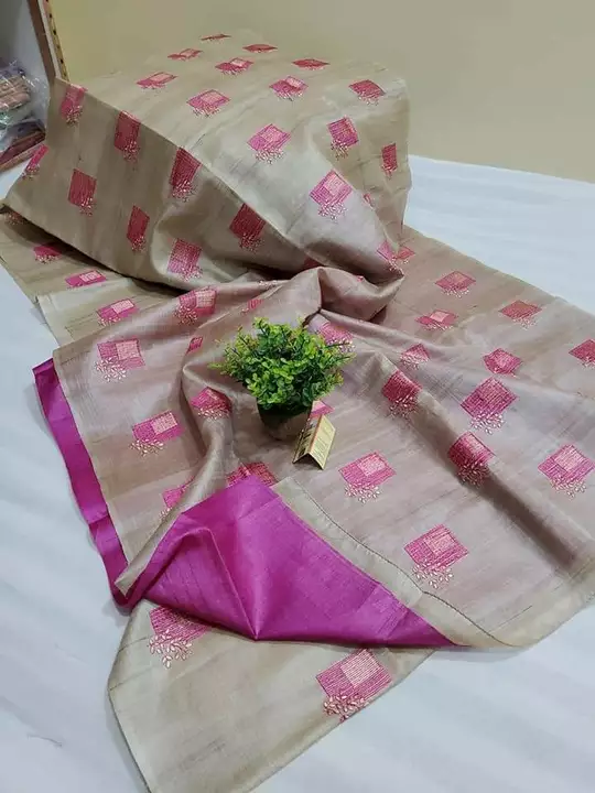 Silk embroidery saree  uploaded by DREAMS COLLECTION  on 1/10/2023