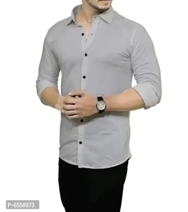 *Stylish Cotton Blend Solid Long Sleeves Casual Shirt For Men*

 *आकार*:
L(छाती - 40.0 इंच) 
XL(छाती uploaded by business on 1/10/2023