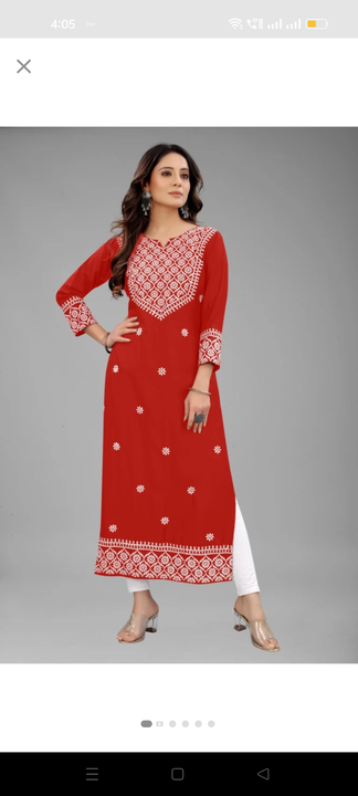 Women embroidered kurta uploaded by business on 1/10/2023