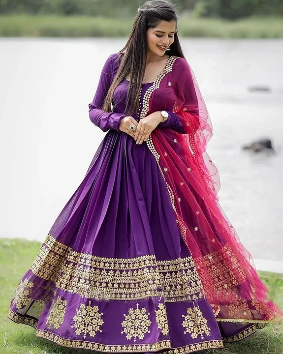 *X-Lady launching Purple 🤷‍♀️gown with dupatta*

🍒🍑🍇🍆🥭🥒🌶️🫒
Trendy Yet Traditional,
Exclusiv uploaded by SN creations on 1/10/2023