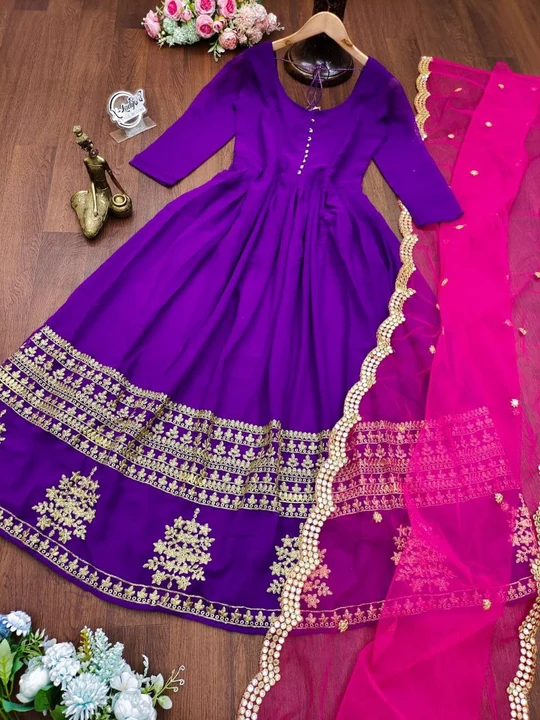 *X-Lady launching Purple 🤷‍♀️gown with dupatta*

🍒🍑🍇🍆🥭🥒🌶️🫒
Trendy Yet Traditional,
Exclusiv uploaded by SN creations on 1/10/2023