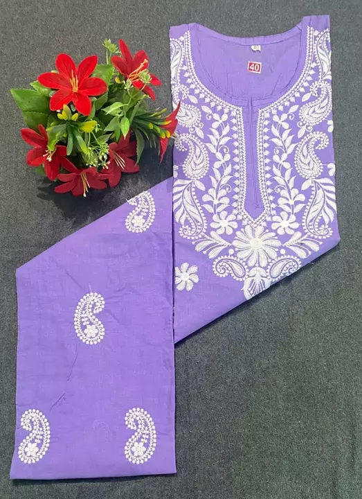 Embroidery chickan kurti  uploaded by business on 1/10/2023