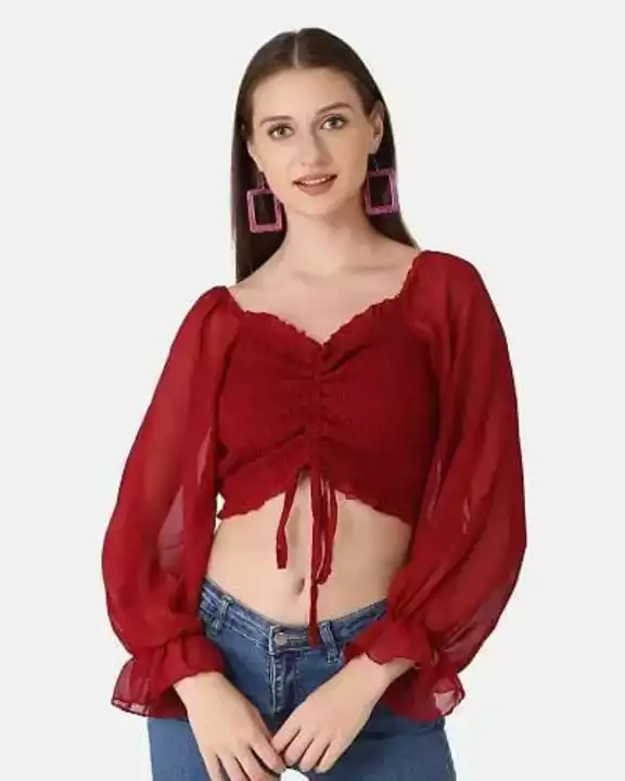 *Fancy Georgette Drawstring Crop Top*

*Price 350*

*Free Shipping Free Delivery*

*Fabric*: Georget uploaded by SN creations on 1/10/2023