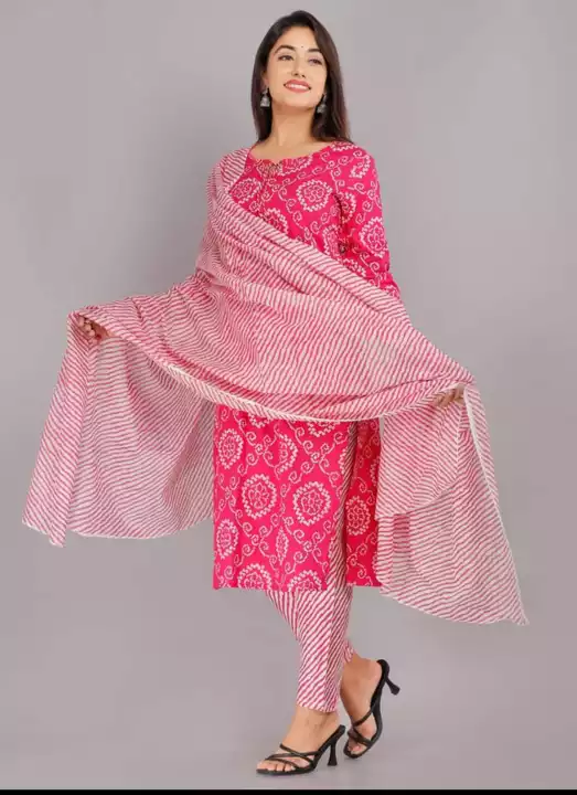 Beautiful Rayon Fabric Straight Kurti with pant and Dupatta  uploaded by Shree Dayal and Company on 1/10/2023