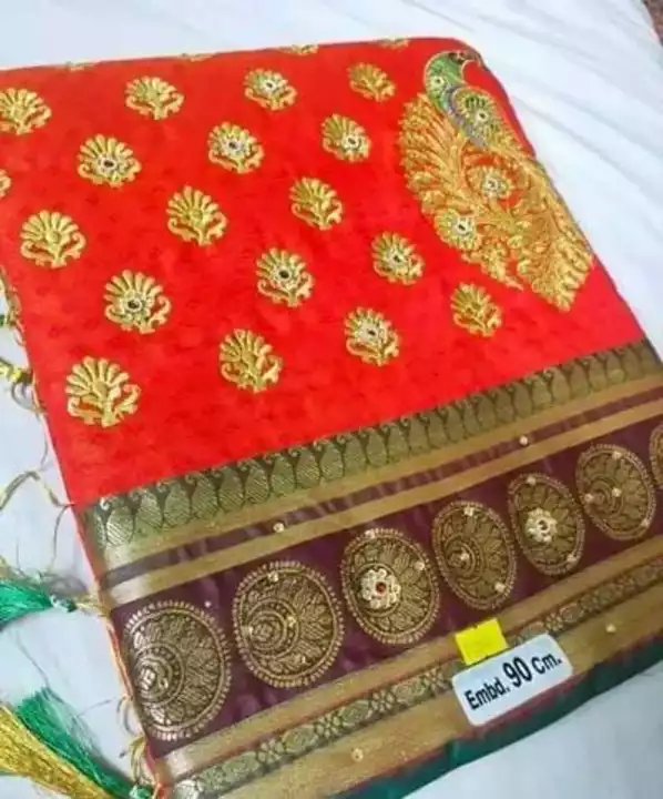 *Festive Satin Zari Embroidered Sarees with Blouse piece*

*Price 680*

*Free Shipping Free Delivery uploaded by SN creations on 1/10/2023