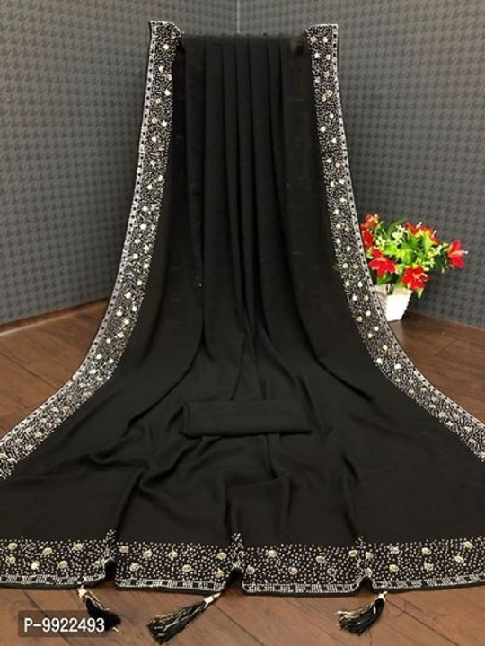 Georgette sarees black  uploaded by Charvi fashion on 1/10/2023