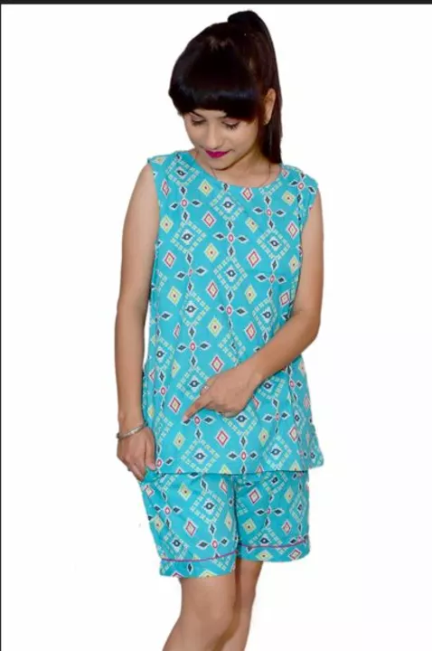 cotton short night suit set uploaded by vaidehi fabtext on 1/10/2023