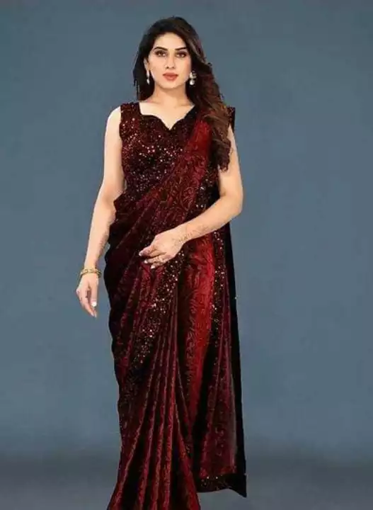 *Trendy Velvet Sequin Lace Border Sarees with Blouse piece*

*Price 450*

*Free Shipping Free Delive uploaded by SN creations on 1/11/2023