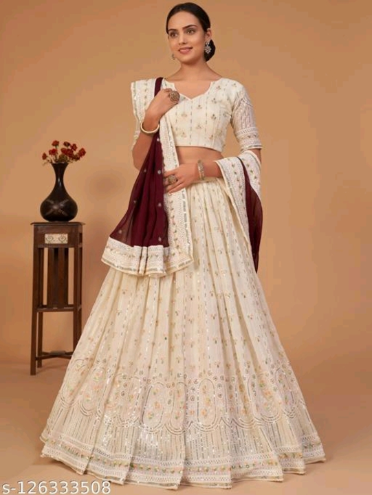 Post image Premium quality lehnga semi stitched 
Wholesale only 
Prepaid only