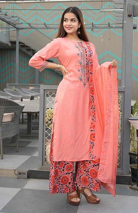 Kurti plazzo with dupatta uploaded by Dhani online shopping mart on 7/5/2020