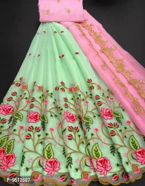 Beautiful Net Embroidery Semi Stitched Lehenga Cholis With Dupatta For Women uploaded by business on 1/11/2023
