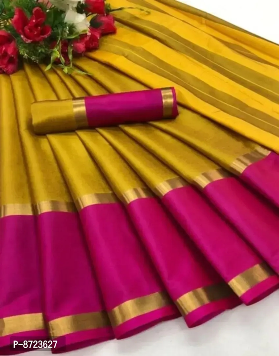 Classic Cotton Silk Solid Saree with Blouse piece uploaded by business on 1/11/2023