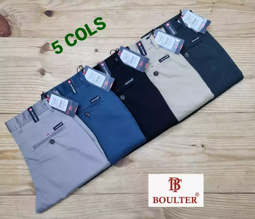 Product image of BRAND:-:BOULTER    MENS  DOUBLE CLOTH PLAIN LYCRA CASUAL TROUSERS  , ID: brand-boulter-mens-double-cloth-plain-lycra-casual-trousers-916470e8