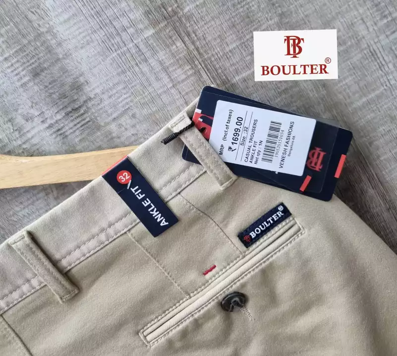 Product image of BRAND:-:BOULTER    MENS  DOUBLE CLOTH PLAIN LYCRA CASUAL TROUSERS  , ID: brand-boulter-mens-double-cloth-plain-lycra-casual-trousers-afeb9fb2